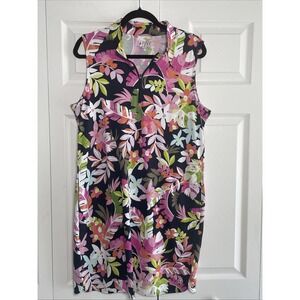 Tribal Sport Womens Large Sleeveless Floral Dress